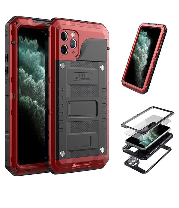 Kompatibelt iPhone 11 Deksel Støtsikkert, IP68 Vanntett (rød)