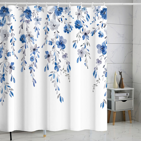 (180x180cm) Växt Blom Vattentät Polyester Duschdraperi A
