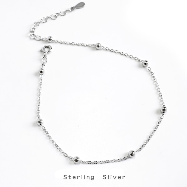 925 Sterling Silver ankelarmband Flerlagers ankelarmband för kvinnor