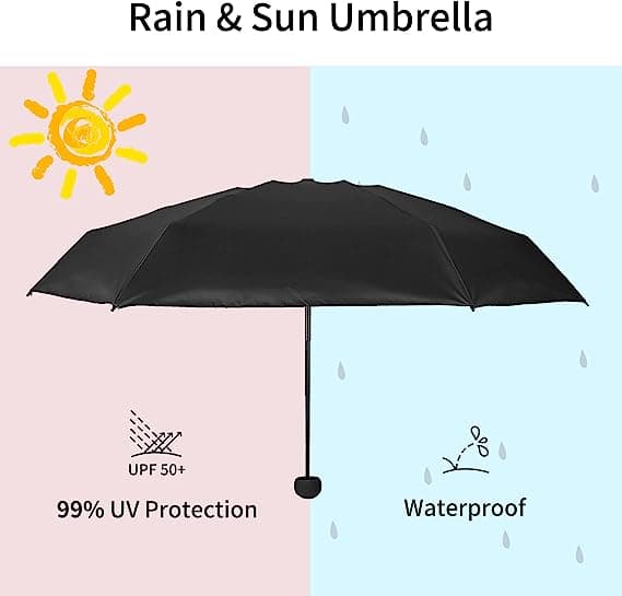 6 Rib Folding Pocket Umbrella Windproof Mini Umbrella With Capsu