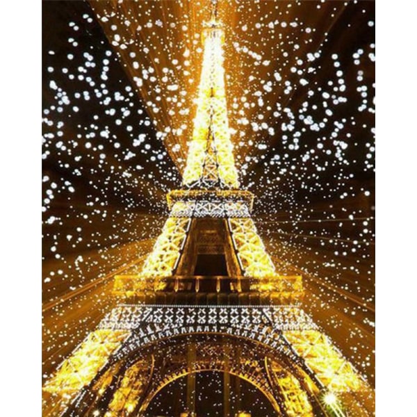 30 x 40 cm, Eiffeltårnet Diamantmaleri Diamantbroderi