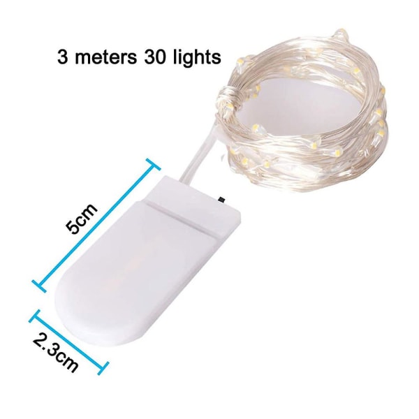 16 Pack Led-lys Batteridrevne String Lights Vandtætte
