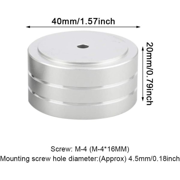 4 stk. 40x20mm aluminium højttaler isoleringsfødder til høj fidelitet