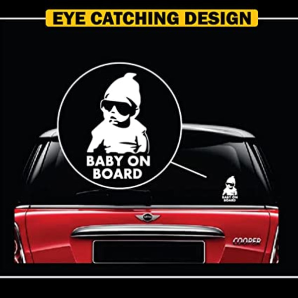 Heijastavat Baby on Board -auton tarrat - (2 kpl) Hauska Söpö Siisti