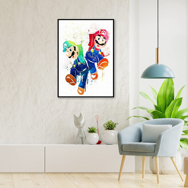 Mario Bros Diamond Painting Kit til boligindretning DIY 5D Full Diamo