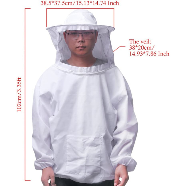 4 kpl set - Beekeeper Suit Veil Tools Kit, L