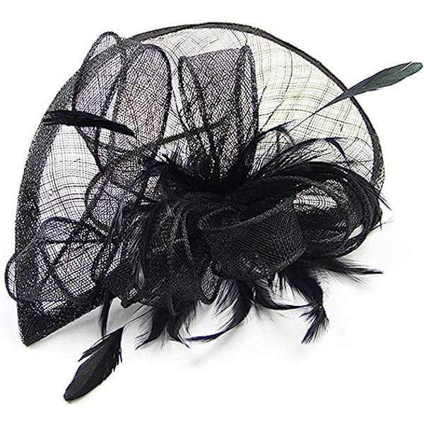 Elegant Fascinator Damhatt Bröllop Fjäder Hårklämma Royal Ascot