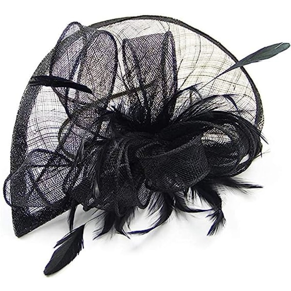 Elegant kvinner Fascinator Hat Brude Fjær Hårklemme Royal Ascot