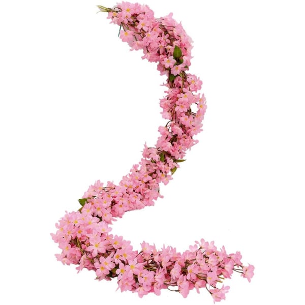 2 stk 5.6FT kunstige Sakura Cherry Blossom Blomster hængende Vin