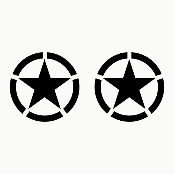 (Sort, 20 Cm) Off Road Stickers Stars Military US Army Differen