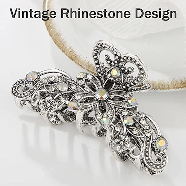 Vintage hårklemme (Vintage Gold), en rhinestone-legering hårklemme