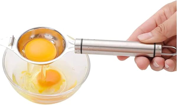 En tre-huls æggeseparator proteinseparator i rustfrit stål