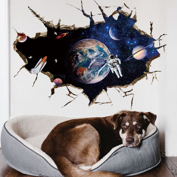 3D Planet Galaxy Astronaut Wall Stickers, Universe Outer Space S