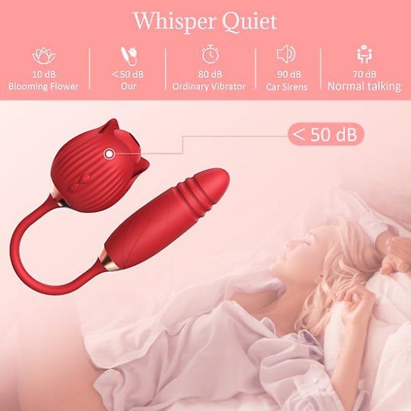 Rose Toy Vibrator för kvinnor, Qi-eu Vibratorer med Vibrerande T.ex