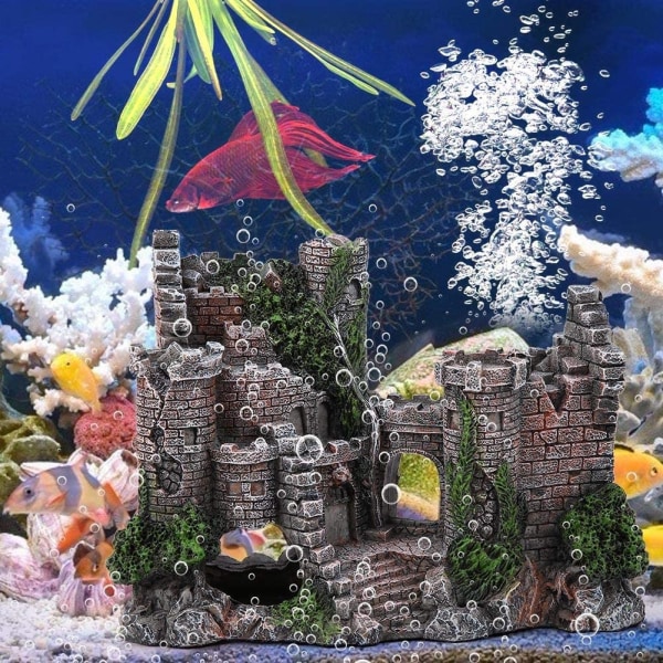 Slot akvarium dekoration simulering harpiks hus skjult akvarium