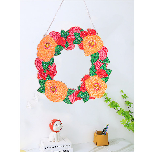 Rosor - 7D Jul Dörrkrans - DIY Diamantmålning - Påsk