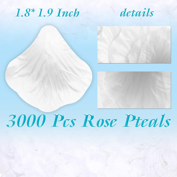 3000 stykker roseblader, kunstige kronblader, silke roseblader