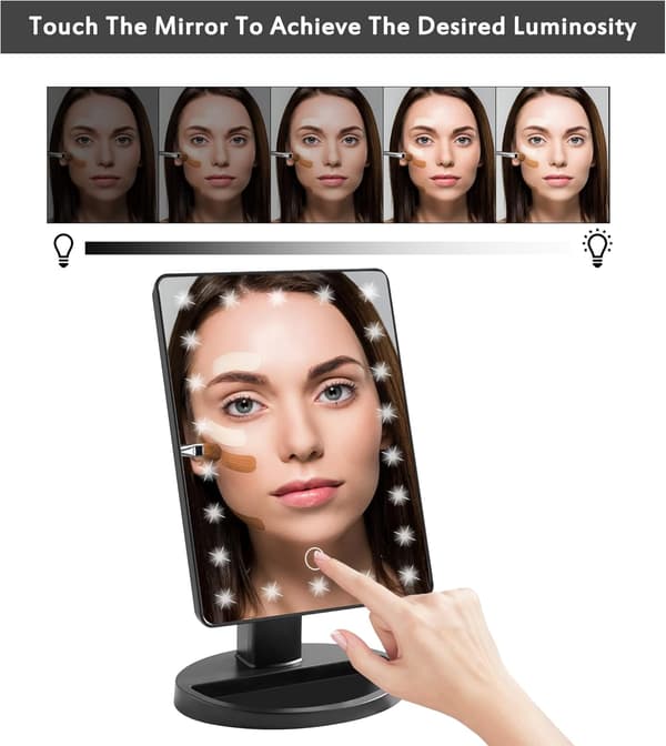 Lighted Mirror, 10X forstørrende LED Makeup Mirror, LED Mirror, USB