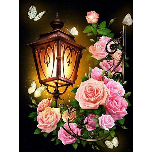 30x40cm 5D DIY Diamantmålning Full, Serie av Lampor#A, DIY Diamon