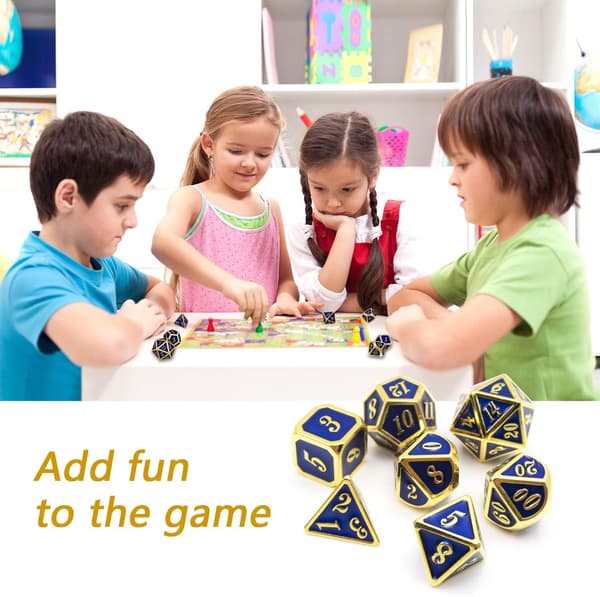 Sweetone Polyhedral Dice, 7 stykker D&D rollespill terninger, metall polyhedra