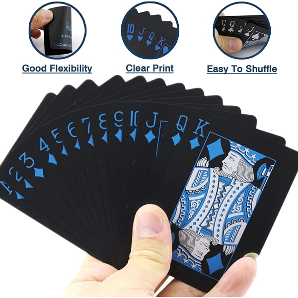 Pelikortit, vedenpitävä muovinen korttipakka, 2 kpl 54 peliä
