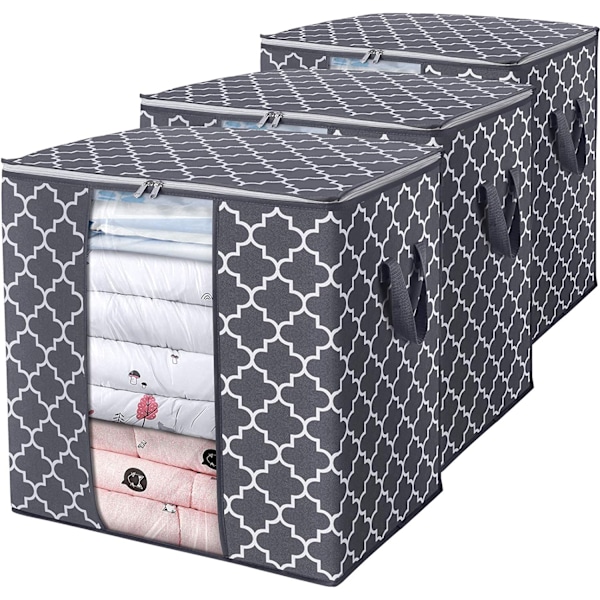Förvaringsväskor [3-pack/100L] Stora filtar Kläder Organisatio