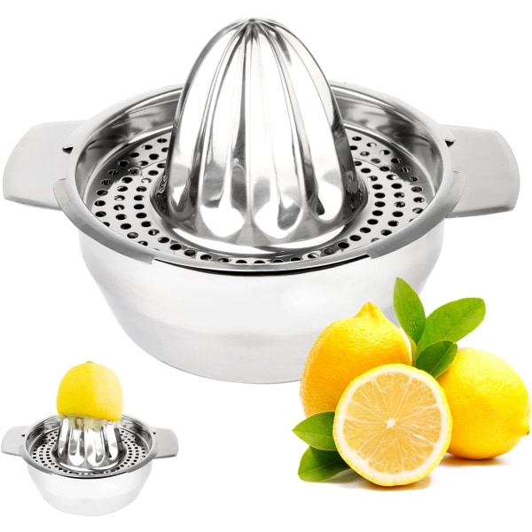 Manuel Citruspresser i rustfrit stål, manuel citronpresser, manuel appelsinpresser, robust og holdbar, til citroner, limefrugter, appelsiner, grapefrugter og citrusfrugter