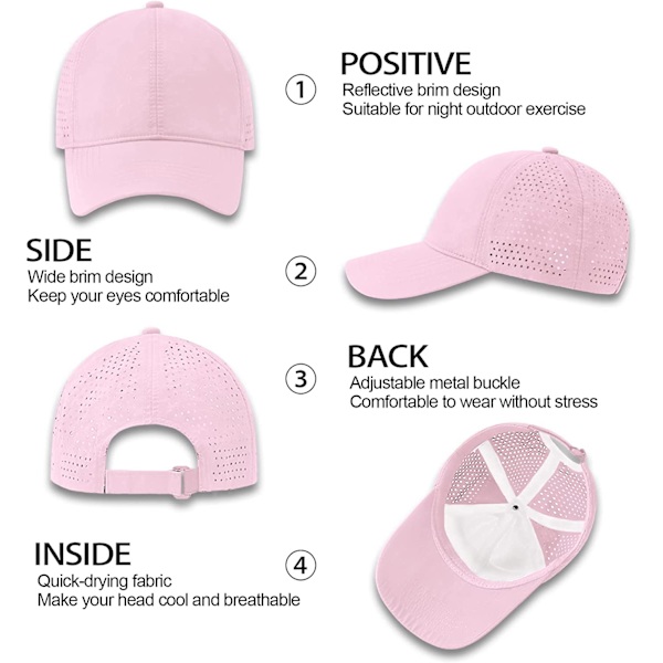 Hurtigtørrende Baseball Cap til Mænd, Unisex Sportshat - Sammenfoldelig Mesh Su