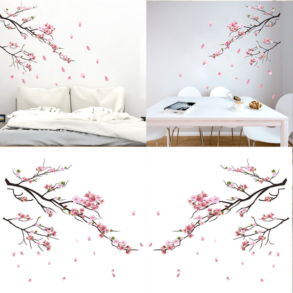 Akvarell Kirsebærblomster Veggklistremerker Veggdekor Soverom Ki