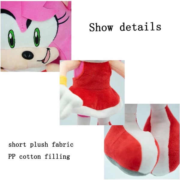Amy Rose Plush 12.2in Vivid Stuffed Plushie Soft Doll for Fa