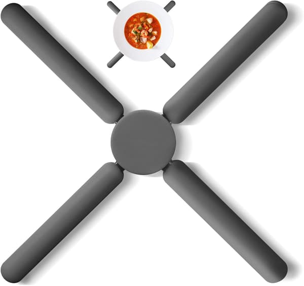 3-pack hopfällbara silikontrivetter, hopfällbara trivetter, halkfria