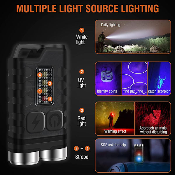 V3 Mini ladattava taskulamppu Led-taskulamppu tehokas 900 lumenin wit