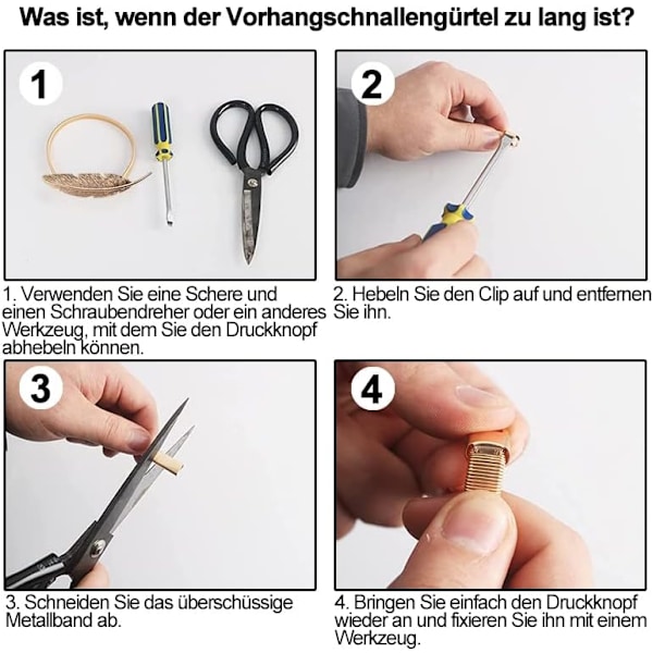 2 stk. gardinbindere, magnetiske gardinbindere, vinduesgardinbindere i legering