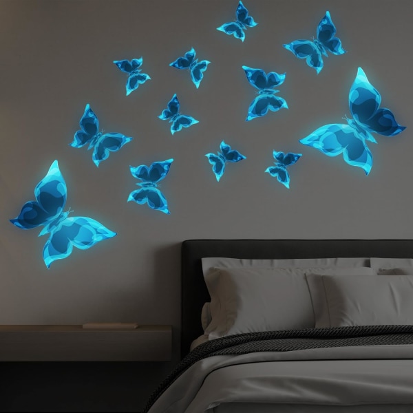 12pcs 3D Luminous Butterfly Wall Stickers Children's Room Wall Ce