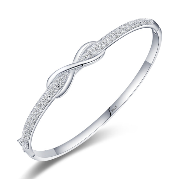 Dame Infinity Armbånd 7in 925 Sølvbelagt Rose Gull Armbånd