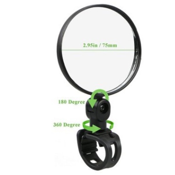 Bicycle rearview mirror, wide-angle convex mirror, bicycle reflec