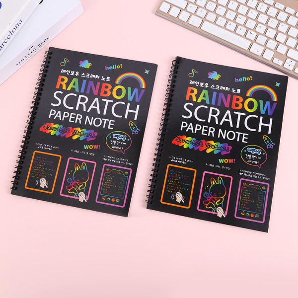 10 stk. Store Scratch-bøger Børns DIY Farverige Scratch Pai