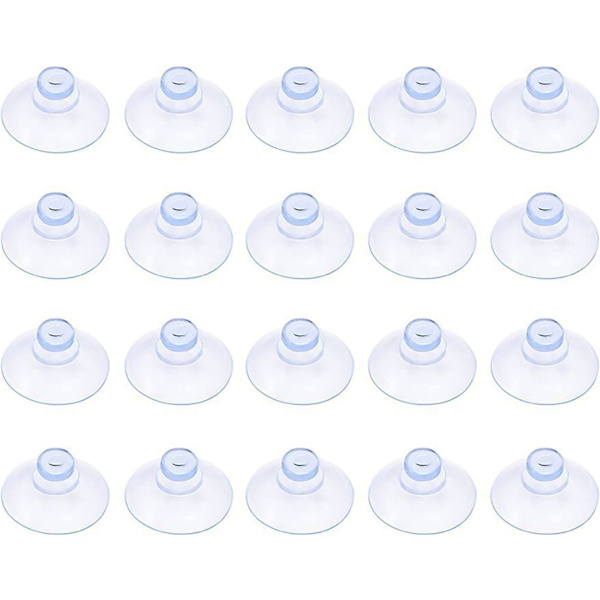 20 pienen läpinäkyvän muovisen imukupin sarja ilman koukkua, 20 mm