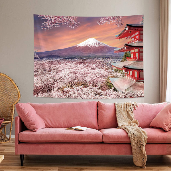 Japanilainen kuvakudos tausta Fuji Asian Mountain -valokuvabanneri