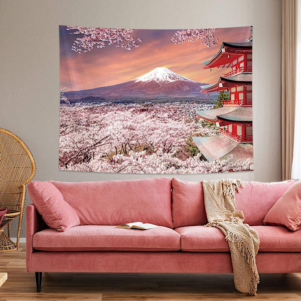 Japansk gobeläng bakgrund Fuji asiatiskt berg fotobanner