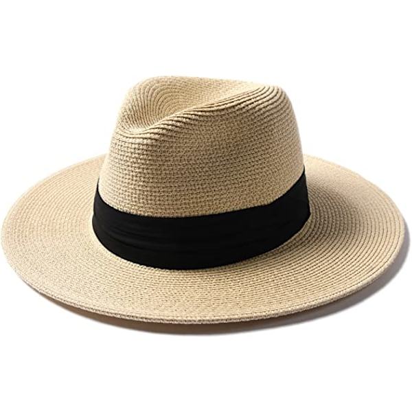 L-XL Unisex Halmhatt med Bred Bremm Solhatt for Menn og Kvinner Justerbar