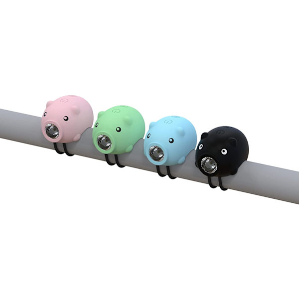 1 rosa sykkellys og baklys med hornfunksjon, USB-lading