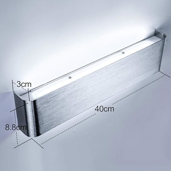 40cm Indendørs Væglampe 18W 6000k Aluminium LED Væglampe til Soveværelse, Gangbelysning, Stue, Trapper