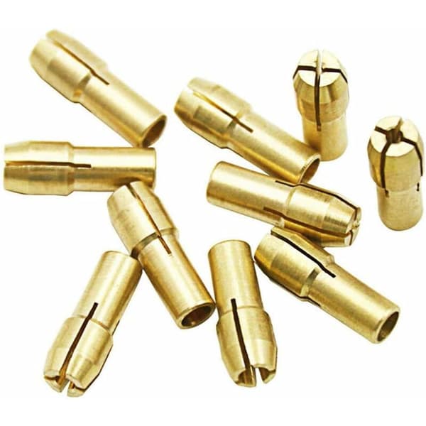 10 stk. præcisions messingpatroner 0,5-3,2 mm til Dremel-bor, elektrisk