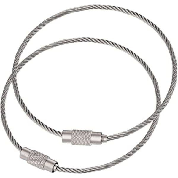 2-pack 15 cm rostfritt stål järntråd Nyckelkedja Kabel för Outdoo