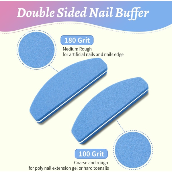 20 stk neglebuffer, 100/180 grit neglebuffer neglefiling blokk