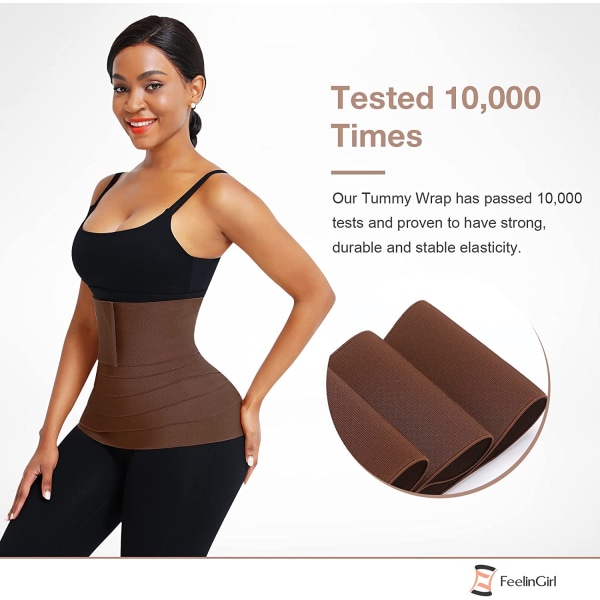 Taljetræner til kvinder, Wrap Waist Training Band, Brun Sports Co