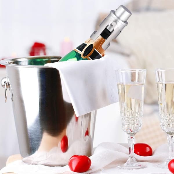 Set med 2 mousserande champagneproppar med integrerat tryck