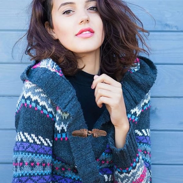 2 stk Vintage Genser Sjal Klips Retro Swirl Cardigan Cape Pin An C