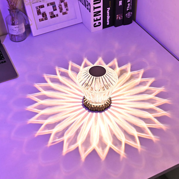 Akryl krystall LED-bordlampe diamantlampe hageterrasse C